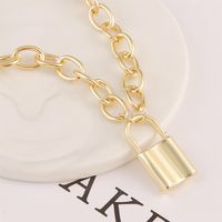 New Fashion Alloy Lock Heart Necklace Necklace Pendant Two-piece Clavicle Chain Wholesale main image 4