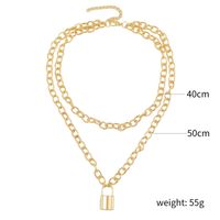 New Fashion Alloy Lock Heart Necklace Necklace Pendant Two-piece Clavicle Chain Wholesale main image 6