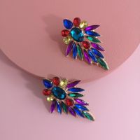 New Fashion Geometric Retro Colored Flower Earrings Wholesale main image 4