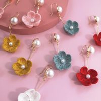 New Fashion Knitted Flower Earrings For Women Wholesale main image 2