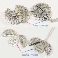 New Fashion Double-layer Lettering Sunflower Necklace Alloy Flowers Short Neck Chain Women Wholesale main image 3
