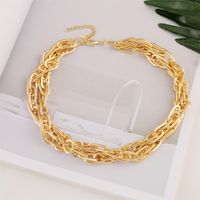 New Fashion Retro Punk Metal Exaggerated Geometric Necklace Simple Multilayer Necklace Wholesale main image 3