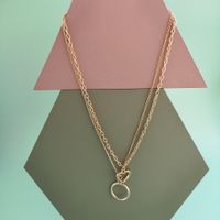 New Fashion Double-layer Retro Hollow Hollow Round Geometric Necklace Pendant For Women Wholesale main image 5
