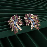 New Fashion Retro Color Flower Earrings Wholesale main image 3