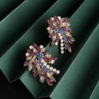 New Fashion Retro Color Flower Earrings Wholesale main image 4