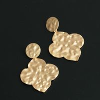 New Metal Flower Earrings Creative Retro Simple Golden Alloy Four Leaf Earrings Wholesale main image 6