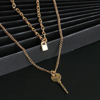 New Fashion Retro Lock Key Pendant Necklace Multi-layer Wild Necklace Wholesale main image 5