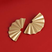 New Fashion Retro Alloy Geometric Fan-shaped Earrings For Women Wholesale main image 6