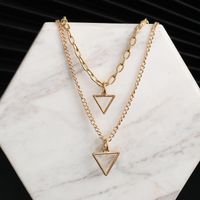 New Fashion Triangle Two-piece Heart Necklace Wholesale main image 1