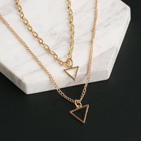New Fashion Triangle Two-piece Heart Necklace Wholesale main image 4