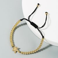 New Fashion Retro Cactus Gold Color Inlay Zircon Copper Beads Adjustment Caibao Bracelet Wholesale main image 5