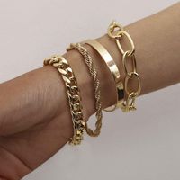 New Fashion Smooth C Shape Mix And Match Twist Chain Bracelet Simple Thread Exaggerated O-chain Set Bracelet main image 1