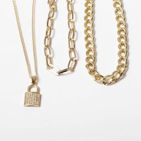 New Fashion Chain Zircon Geometric Item Micro-locked Multi-layer Necklace Wholesale main image 5