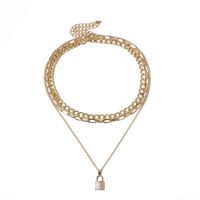 New Fashion Chain Zircon Geometric Item Micro-locked Multi-layer Necklace Wholesale main image 6
