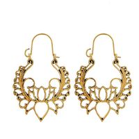 New Fashion Retro Wisp Empty Lotus Earrings Flower Basket Buckle Earrings For Women Wholesale main image 2