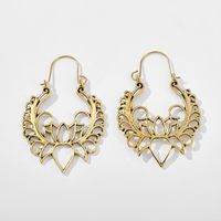 New Fashion Retro Wisp Empty Lotus Earrings Flower Basket Buckle Earrings For Women Wholesale main image 3