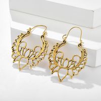 New Fashion Retro Wisp Empty Lotus Earrings Flower Basket Buckle Earrings For Women Wholesale main image 4
