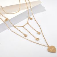 New Fashion Simple Five-pointed Star Heart-shaped Lettering Necklace Set Wild Sweater Chain Wholesale main image 4
