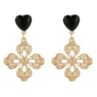 New Fashion Simple Zircon Love Flower Earrings For Women Wholesale main image 1