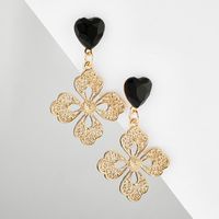 New Fashion Simple Zircon Love Flower Earrings For Women Wholesale main image 3