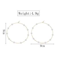 New Fashion Pearl Large Circle Earrings For Women Wholesale main image 6