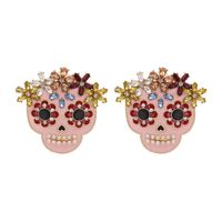 Fashion Skull Diamond Alloy Artificial Gemstones Earrings Ear Studs sku image 1