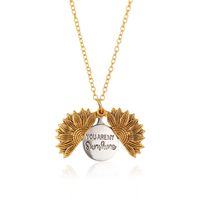 New Fashion Double-layer Lettering Sunflower Necklace Alloy Flowers Short Neck Chain Women Wholesale sku image 1