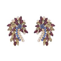 New Fashion Retro Color Flower Earrings Wholesale sku image 1
