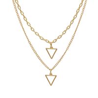 10361 Europe Et En Amérique Croix Frontière Triangle Deux-pièce Collier Pendentif Chaîne Clavicule Chaîne En Forme De Coeur Femelle Croix-frontière Fourniture En Gros sku image 1