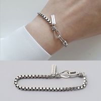 Nouvelle Mode Lettre Marque Imitation Thai Bracelet En Argent Coréen Mode Rétro Imitation S925 Argent Double Crochet Bracelet Yiwu Nihaojewelry Gros Nhsc210817 main image 3