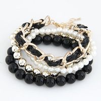 الكورية الأزياء البرية اللؤلؤ المنسوجة حبل متعدد الطبقات سوار ييوو Nihaojewelry بالجملة main image 5