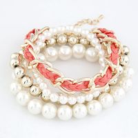 Korean Fashion Wild Pearl Woven Rope Multi-layer Bracelet Yiwu Nihaojewelry Wholesale sku image 1
