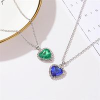 New Fashion Crystal Gemstone Love Necklace Wholesale main image 3