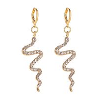 New Fashion Creative Snake-shaped Earrings Long Diamond Earrings Simple Wave Earrings Wholesale main image 5