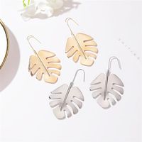 New Fashion Exaggerated Wild Leaves Long Section Simple Metal Banana Leaf Earrings Wholesale main image 3