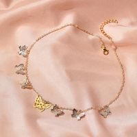 New Fashion Simple Hollow Butterfly Necklace Multi-layer Pendant Clavicle Chain Wholesale main image 3
