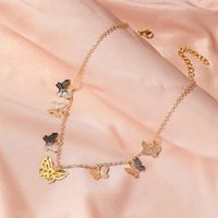 New Fashion Simple Hollow Butterfly Necklace Multi-layer Pendant Clavicle Chain Wholesale main image 4