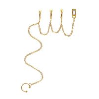 New Fashion Long Zircon Earrings Multi-layer Chain Tassel Ear Clip Single Ear Bone Clip Wholesale main image 5