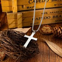 New Fashion Rock Punk Style Stainless Steel Cross Necklace Wholesale main image 3