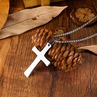 New Fashion Rock Punk Style Stainless Steel Cross Necklace Wholesale main image 4