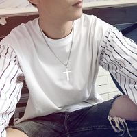 New Fashion Rock Punk Style Stainless Steel Cross Necklace Wholesale main image 5