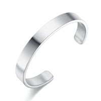 New Fashion Smooth Open Bracelet Simple Trend Men&#39;s Stainless Steel Bracelet Wholesale main image 1