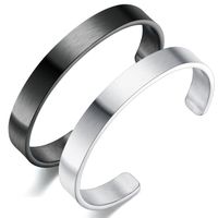New Fashion Smooth Open Bracelet Simple Trend Men&#39;s Stainless Steel Bracelet Wholesale main image 6