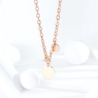 Korean New Popular Love Round Pendant Clavicle Chain T-shaped Buckle Stainless Steel Necklace Wholesale main image 3
