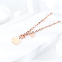 Korean New Popular Love Round Pendant Clavicle Chain T-shaped Buckle Stainless Steel Necklace Wholesale main image 5