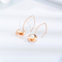 New Fashion Wild Synthetic Pearl Simple Geometric Earrings Wholesale main image 3