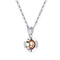 New Fashion Stainless Steel Diamond-set Rotatable Ball Pendant Titanium Steel Couple Necklace Wholesale main image 5