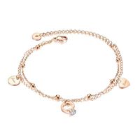 Korean Simple And Fashionable New Footwear Diamond-plated Rose Gold-plated Titanium Steel Anklet Wholesale main image 1
