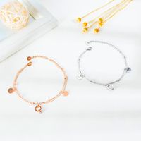 Korean Simple And Fashionable New Footwear Diamond-plated Rose Gold-plated Titanium Steel Anklet Wholesale main image 3