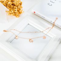 Korean Simple And Fashionable New Footwear Diamond-plated Rose Gold-plated Titanium Steel Anklet Wholesale main image 4